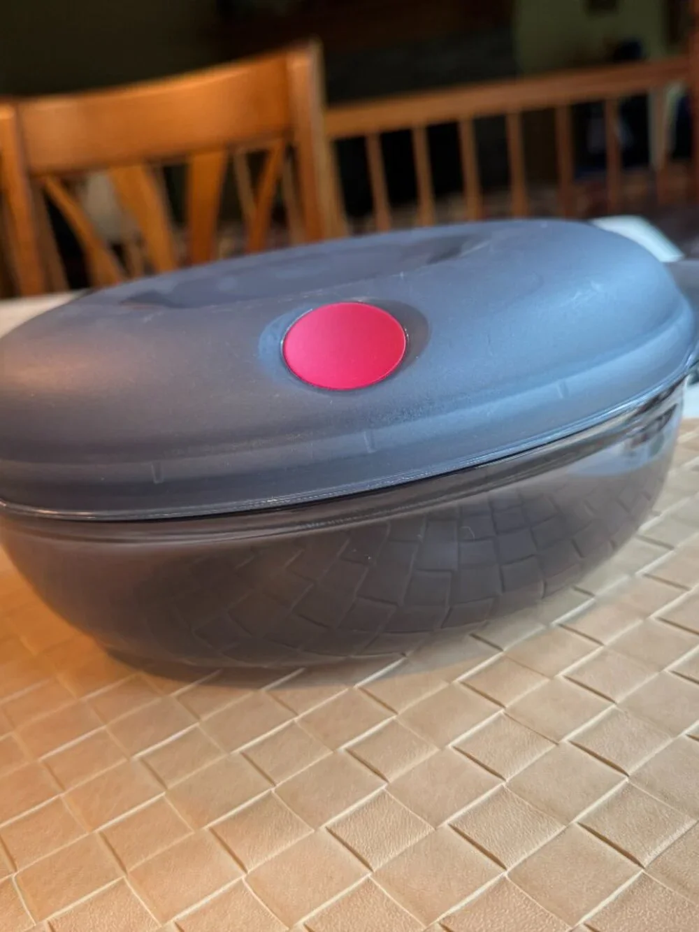 Tupperware Heat N Serve Container 2.0L Charcoal Oval with Lid 5433A-2